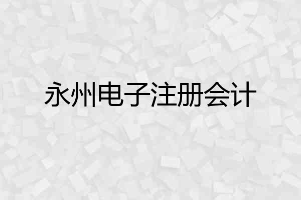 永州电子注册会计