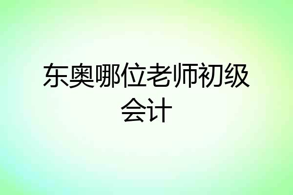 东奥哪位老师初级会计