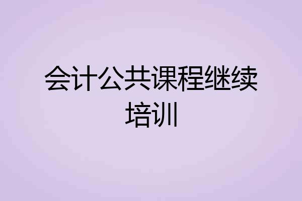 会计公共课程继续培训