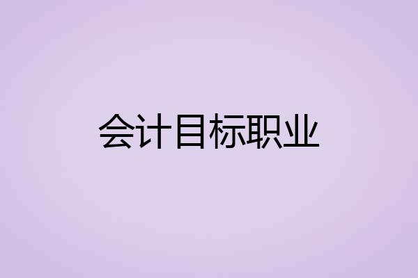 会计目标职业