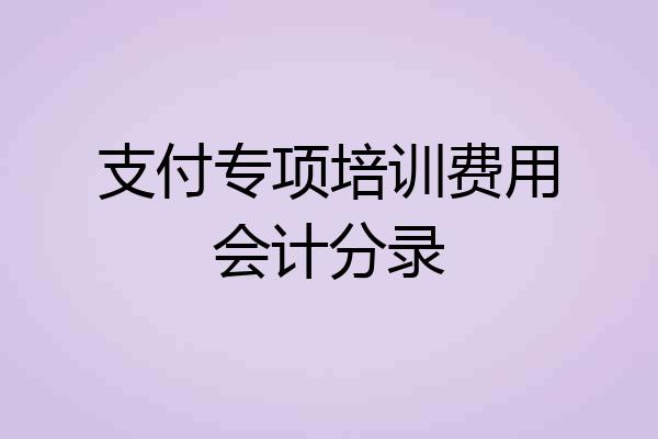 支付专项培训费用会计分录