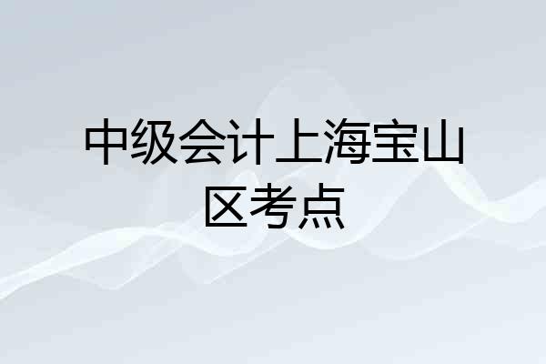 中级会计上海宝山区考点