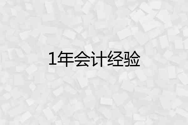 1年会计经验