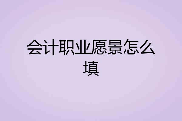 会计职业愿景怎么填