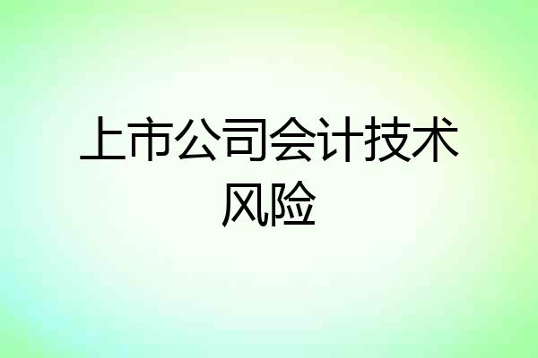 上市公司会计技术风险