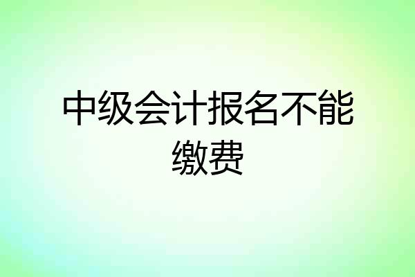 中级会计报名不能缴费