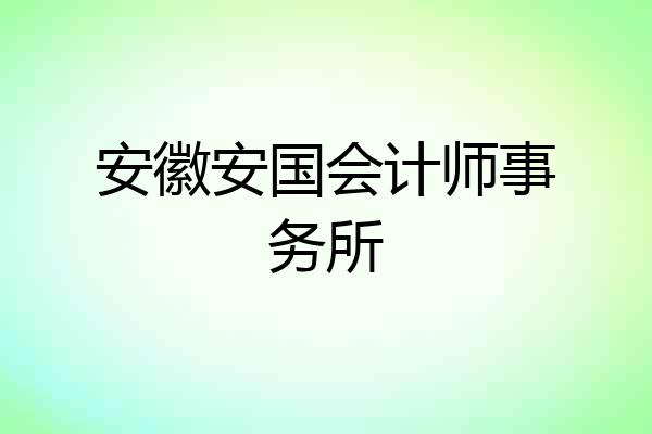 安徽安国会计师事务所