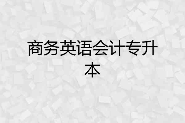 商务英语会计专升本