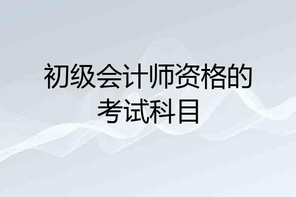 初级会计师资格的考试科目