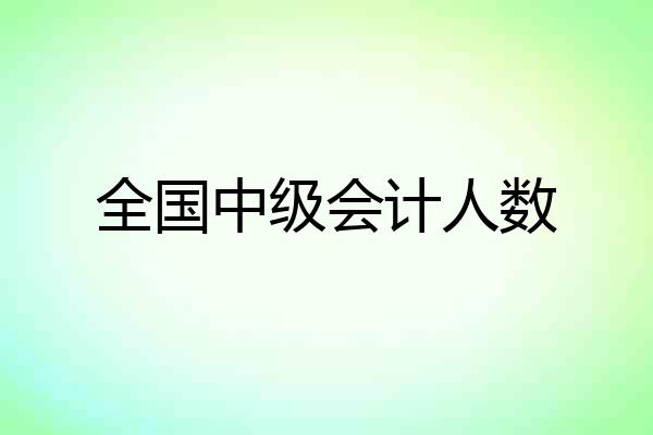 全国中级会计人数