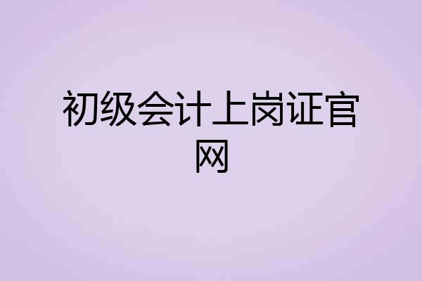 初级会计上岗证官网