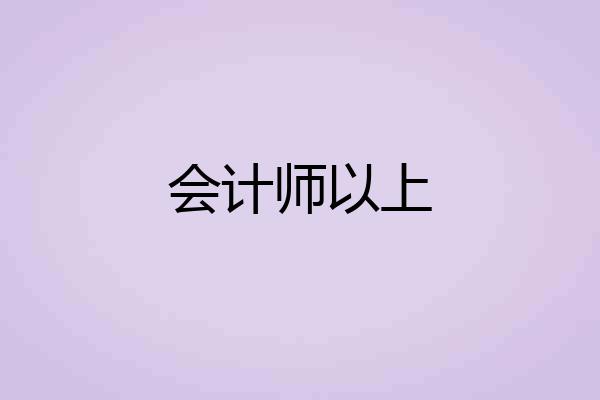 会计师以上