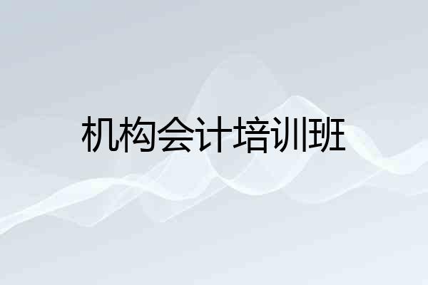 机构会计培训班