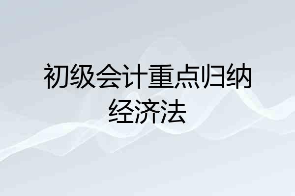 初级会计重点归纳经济法