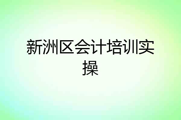 新洲区会计培训实操