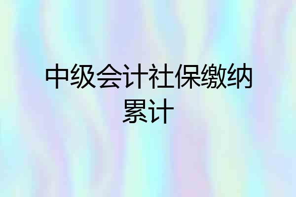中级会计社保缴纳累计