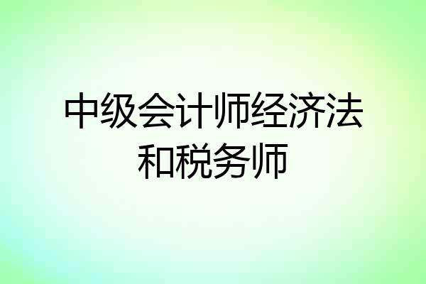 中级会计师经济法和税务师
