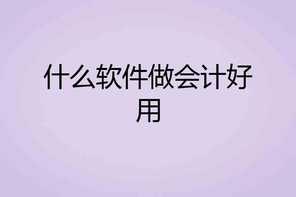 什么软件做会计好用