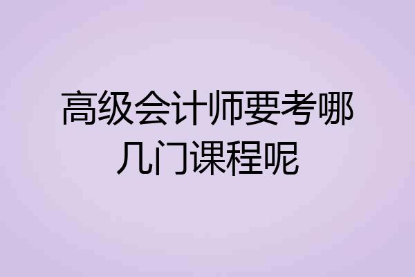 高级会计师要考哪几门课程呢