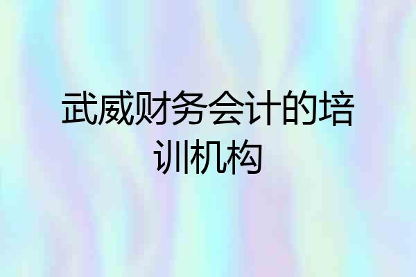 武威财务会计的培训机构