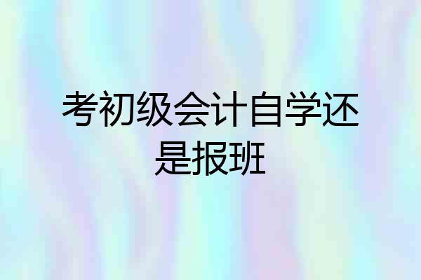考初级会计自学还是报班