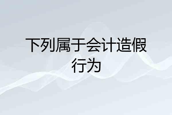 下列属于会计造假行为