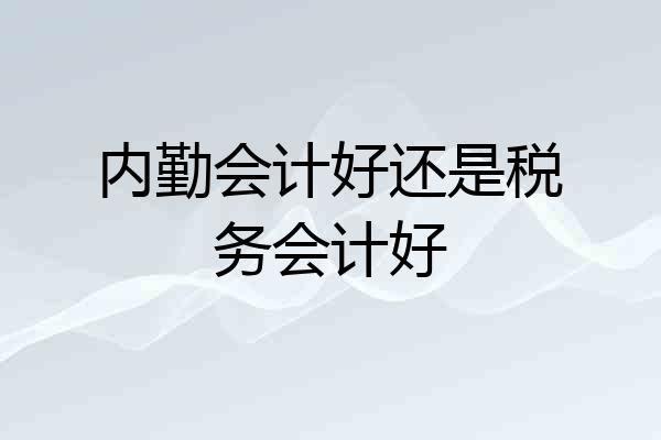 内勤会计好还是税务会计好