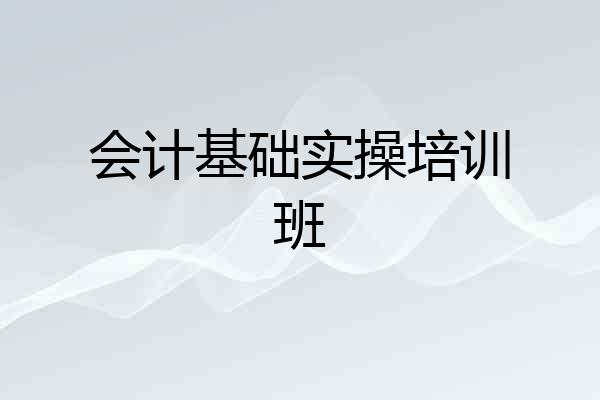 会计基础实操培训班