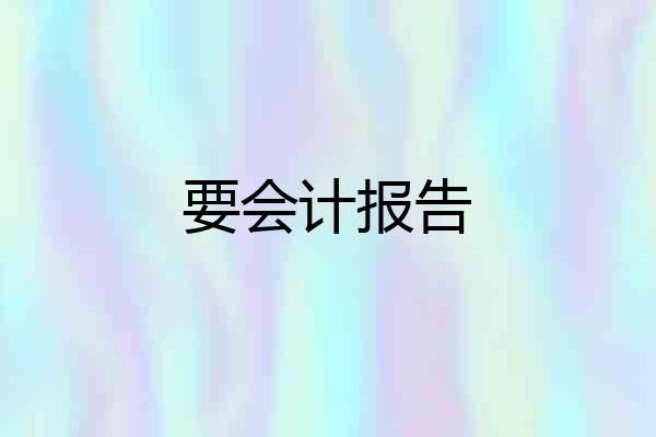 要会计报告