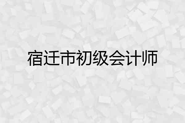 宿迁市初级会计师