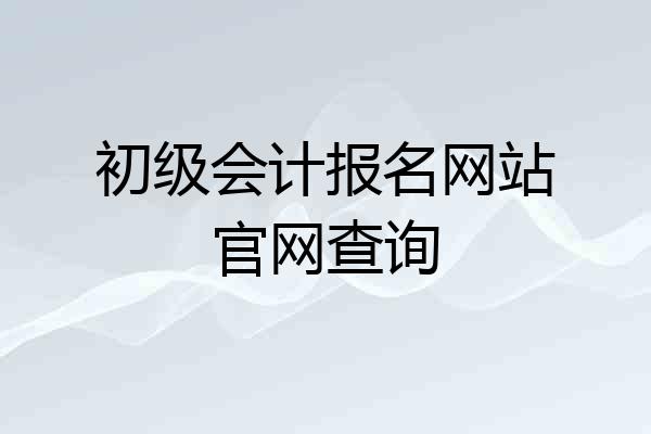 初级会计报名网站官网查询