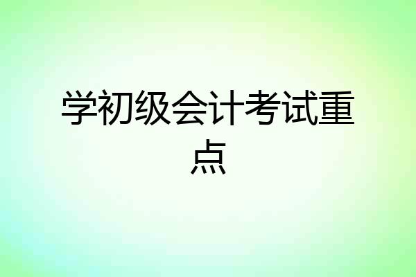 学初级会计考试重点