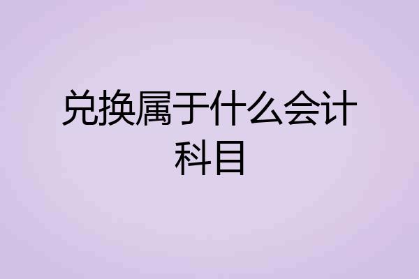 兑换属于什么会计科目