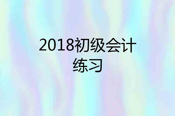 2018初级会计练习