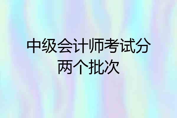 中级会计师考试分两个批次