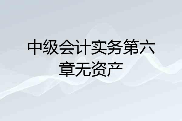 中级会计实务第六章无资产