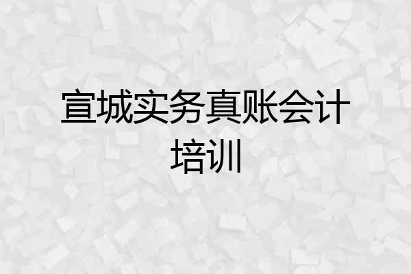 宣城实务真账会计培训