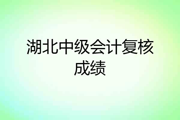 湖北中级会计复核成绩