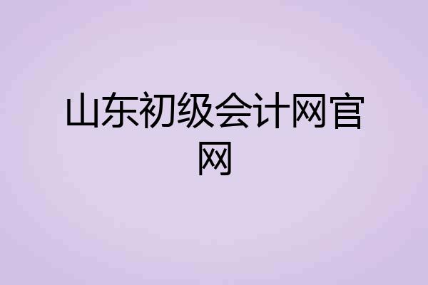 山东初级会计网官网
