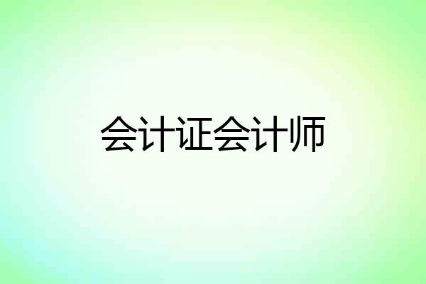 会计证会计师