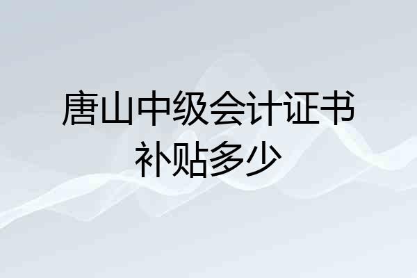 唐山中级会计证书补贴多少