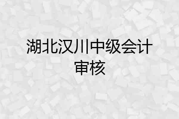 湖北汉川中级会计审核