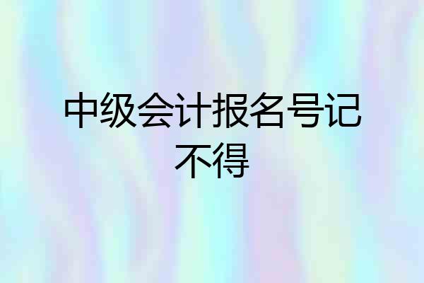 中级会计报名号记不得