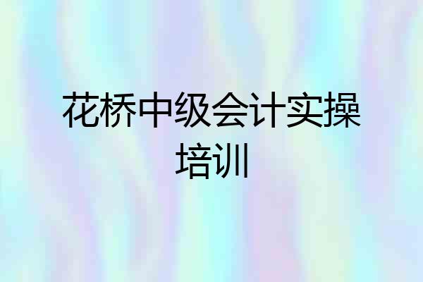 花桥中级会计实操培训