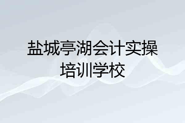 盐城亭湖会计实操培训学校