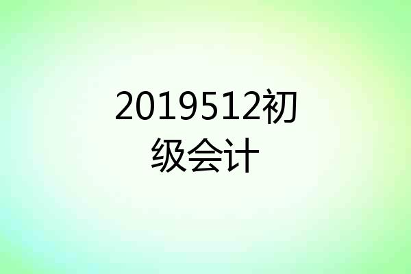 2019512初级会计