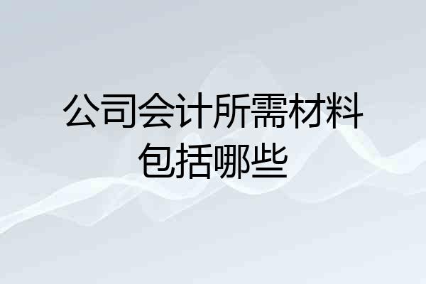 公司会计所需材料包括哪些
