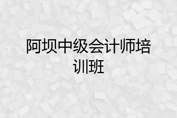 阿坝中级会计师培训班