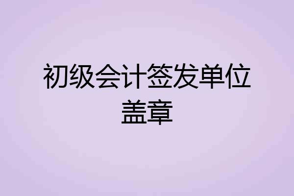 初级会计签发单位盖章