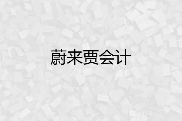 蔚来贾会计